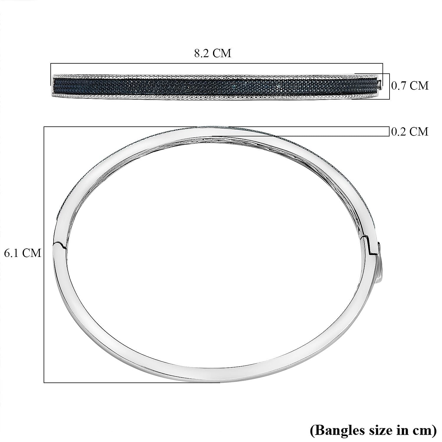 One to Own - Designer Inspired Closeout Deal - Blue Diamond Full Bangle (Size 7.5)