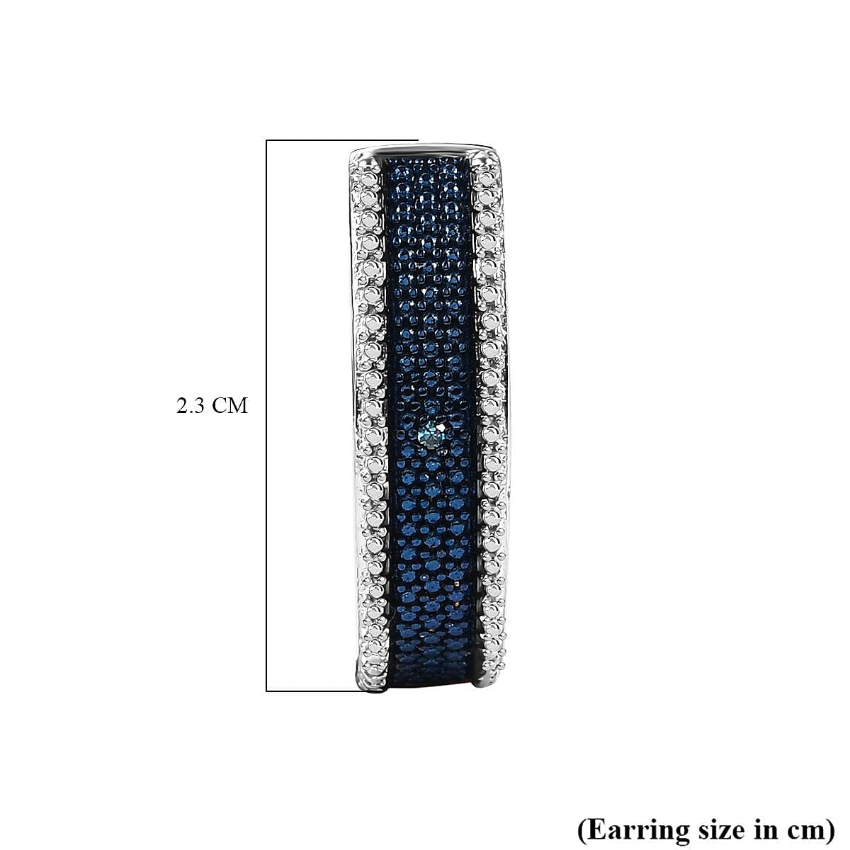 Blue Diamond Hoop Earrings With Clasp