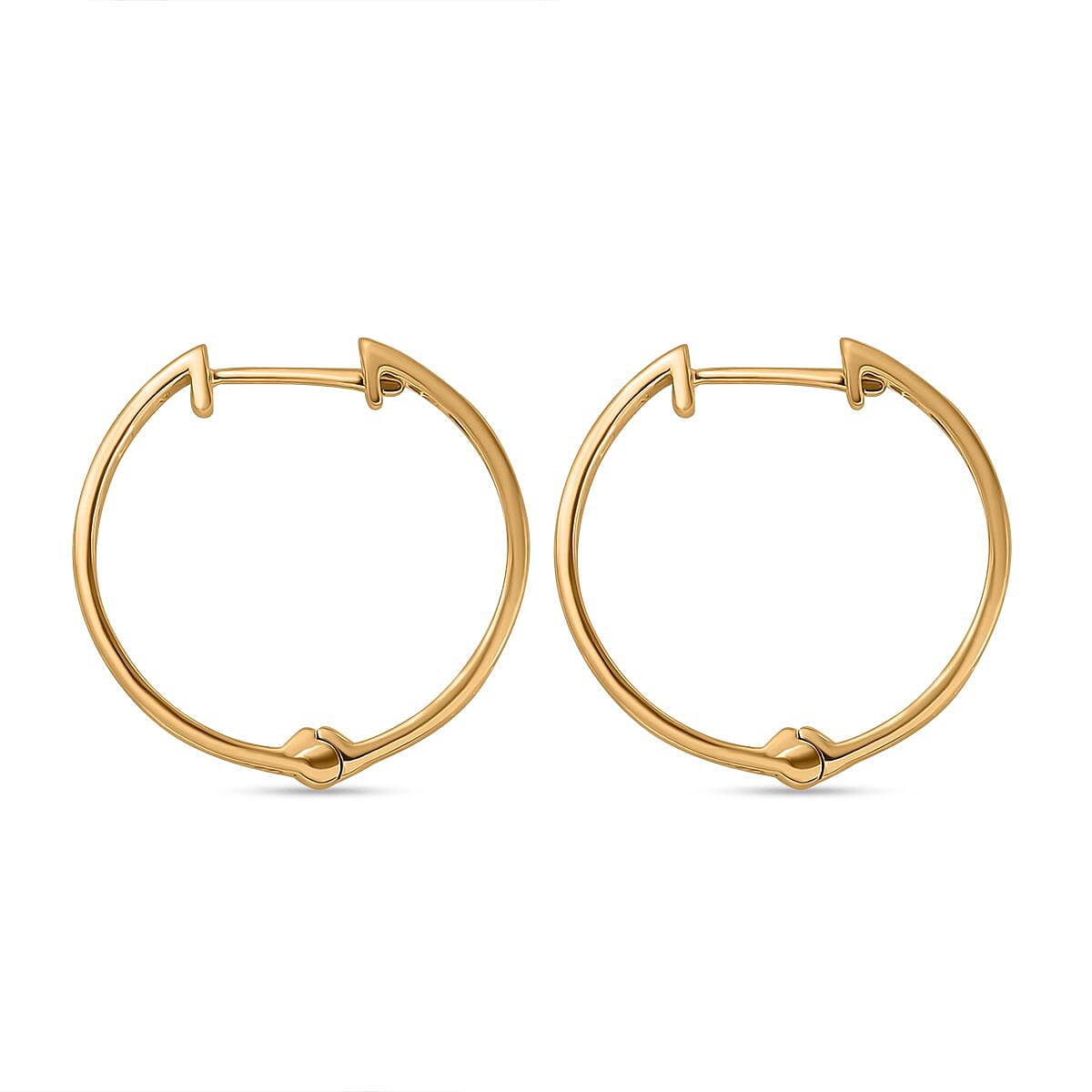 9K Yellow Gold Natural White Diamond Full Eternity Inside Out Earrings With Clasp 1.00 Ct.