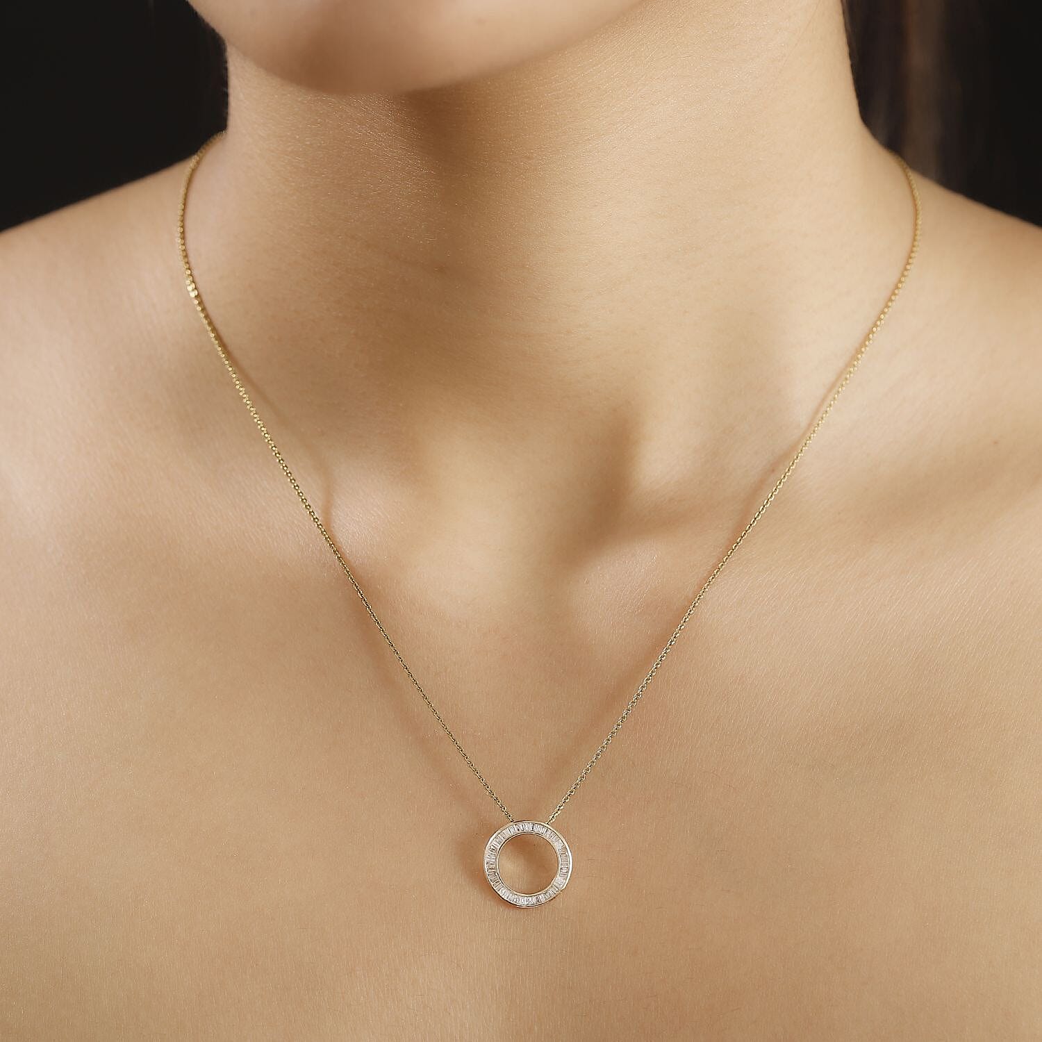 9K Yellow Gold Natural Diamond Circle of Life Pendant 0.25 Ct