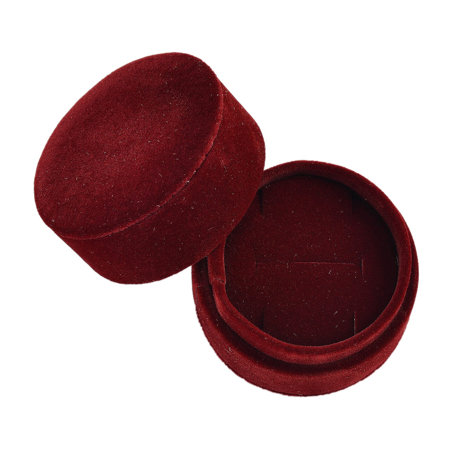 Christmas Dark Red Velvet Solid Ring Box