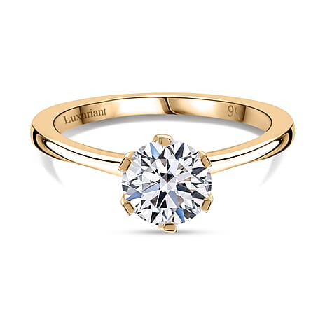 Luxuriant Diamond - 9K Yellow Gold SGL Certified Lab Grown Diamond (VS-E-F) Solitaire Ring 1.02 Ct.
