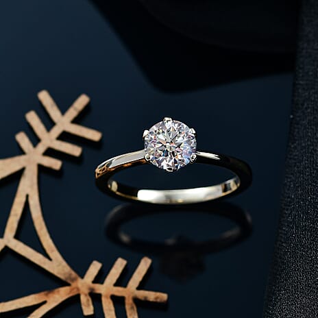 Luxuriant Diamond - 9K Yellow Gold SGL Certified Lab Grown Diamond (VS-E-F) Solitaire Ring 1.02 Ct.