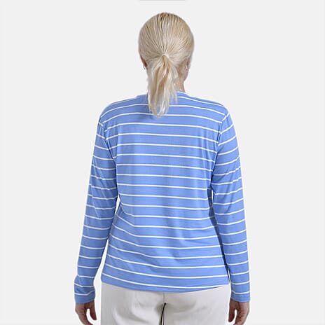 & Maisi Patterned Top (Size - XL) - Blue White & Blue White