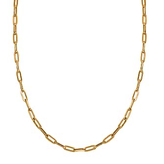 9K Yellow Gold Paperclip Necklace With Lobster Clasp 18 Inch