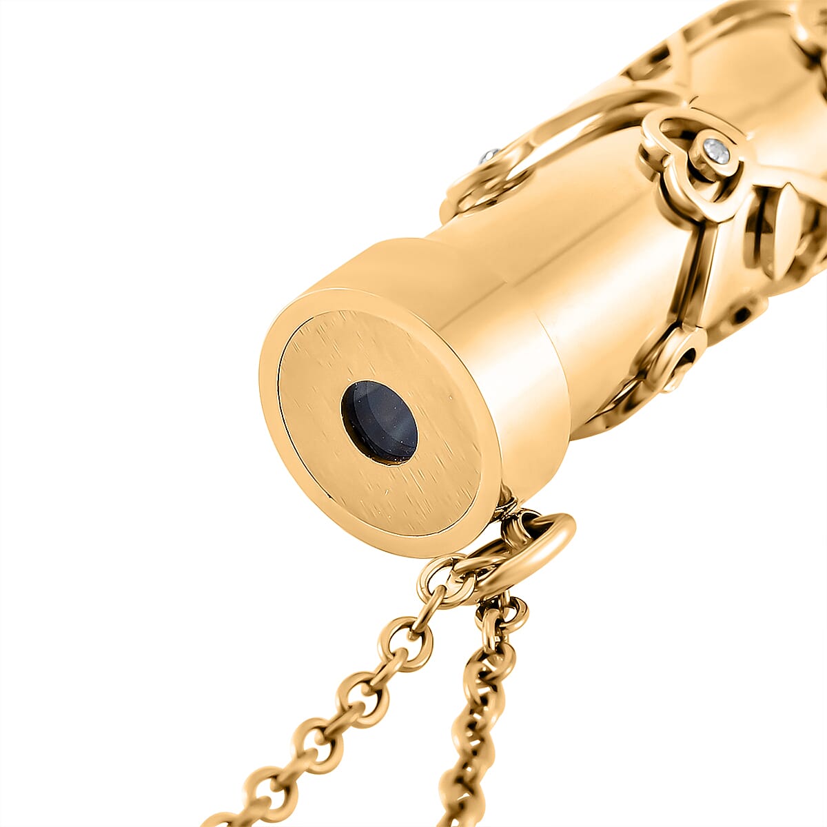 Multi Colour Cubic Zirconia Necklace (Size - 30-2 Ext.) with Lobster Clasp in Yellow Tone