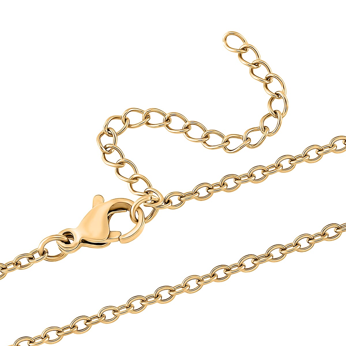 Multi Colour Cubic Zirconia Necklace (Size - 30-2 Ext.) with Lobster Clasp in Yellow Tone