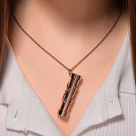 Multi Colour Cubic Zirconia Necklace (Size - 30-2 Ext.) with Lobster Clasp in Rose Gold Tone