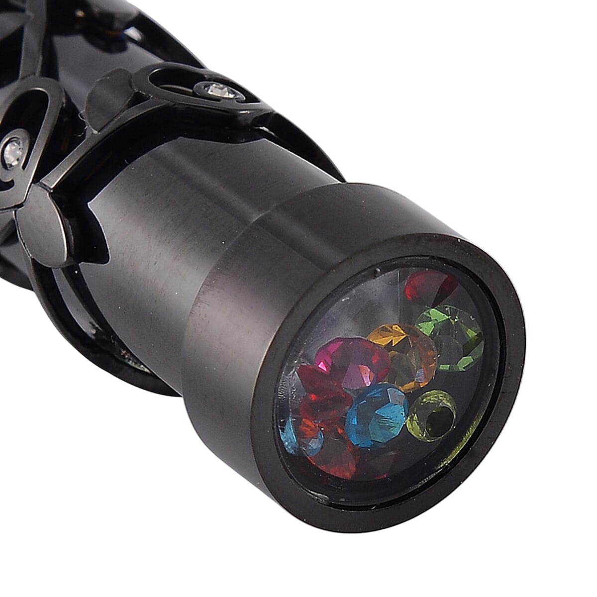 Multi Colour Cubic Zirconia Necklace (Size - 30-2 Ext.) with Lobster Clasp in Black Tone.