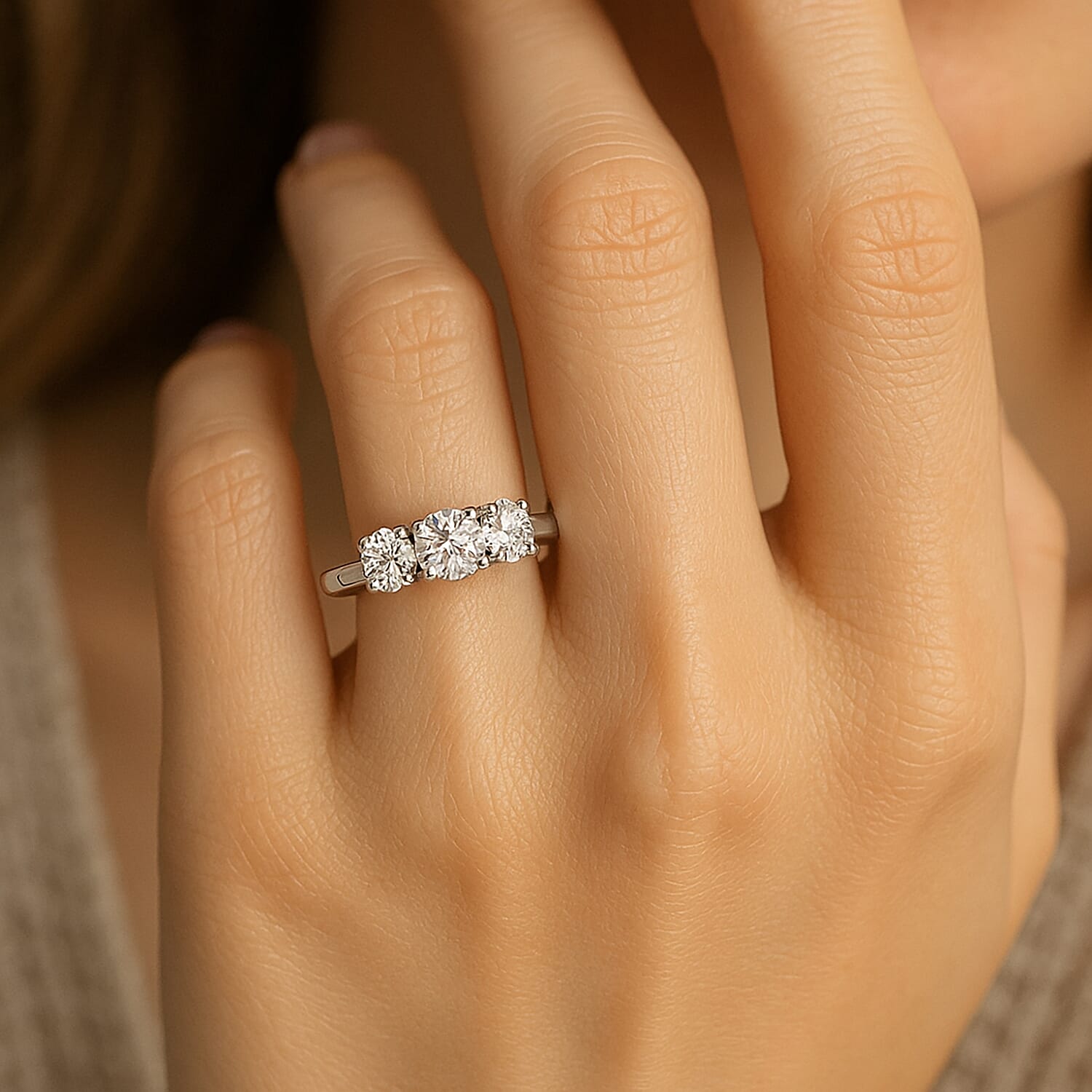 Luxuriant 950 Platinum SGL Certified Lab Grown Diamond (VS-GH) Ring 1.00 Ct.