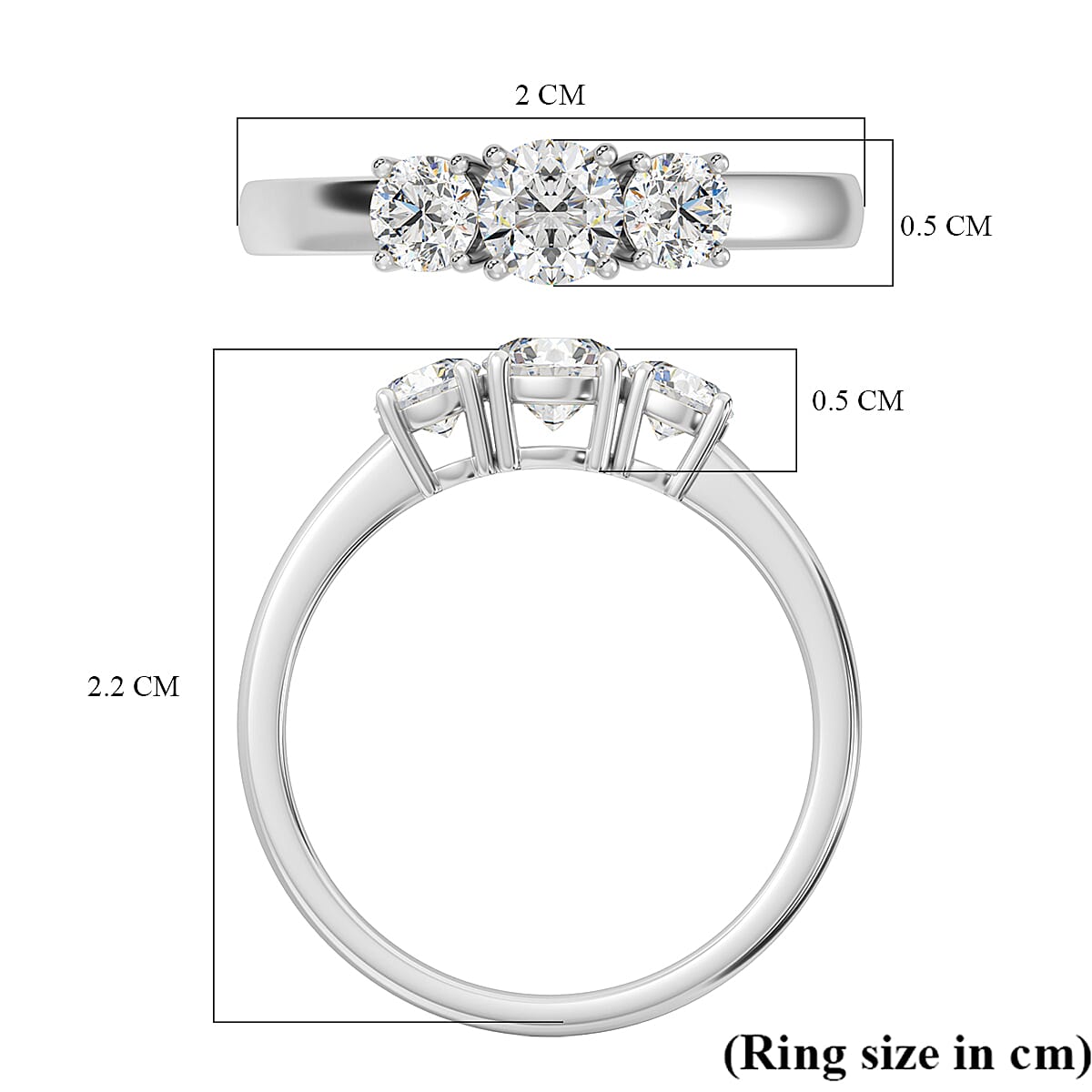 Luxuriant 950 Platinum SGL Certified Lab Grown Diamond (VS-GH) Ring 1.00 Ct.