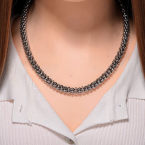 One Time Deal - Designer Inspiration Necklace with Clasp (Size - 20) - White