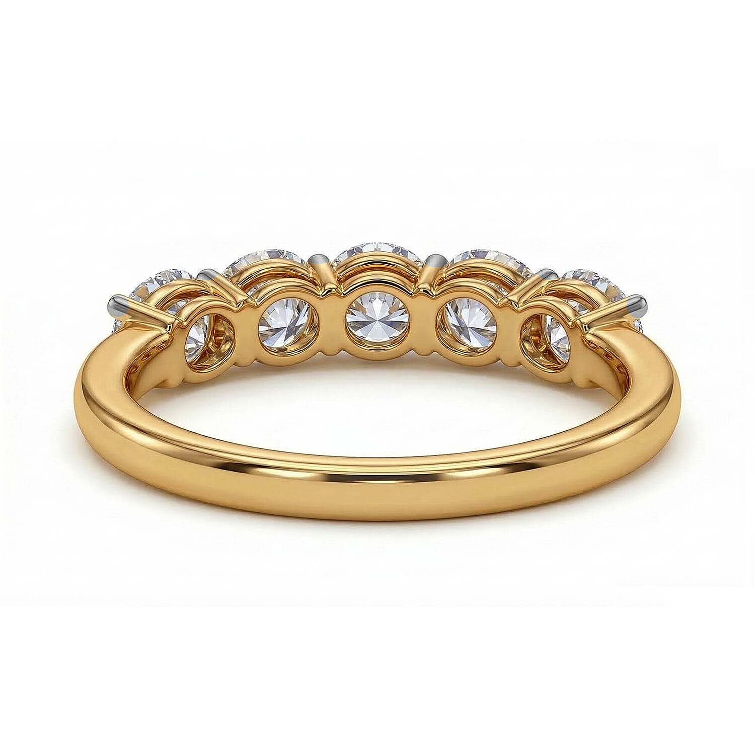 Luxuriant - 9K Yellow Gold SGL Certified (VS-GH) Lab Grown Diamond 5 Stone Ring 1.02 Ct.