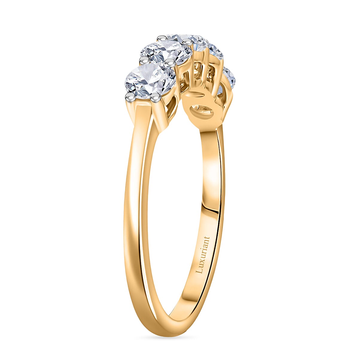 Luxuriant 9K Yellow Gold SGL Certified (VS-GH) Lab Grown Diamond Ring 1.02 Ct.