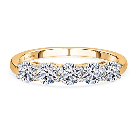 Luxuriant Diamond 9K Yellow Gold SGL Certified (VS-G-H) Lab Grown Diamond Ring 1.02 Ct.