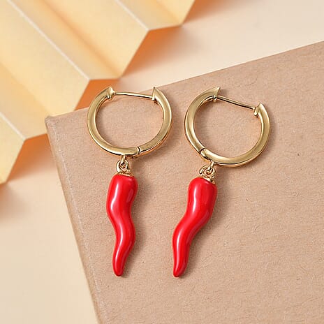 GP Chilli Pepper Collection - Blue Sapphire Solitaire Stud Push Post Earring in 18K Yellow Gold Vermeil Sterling Silver