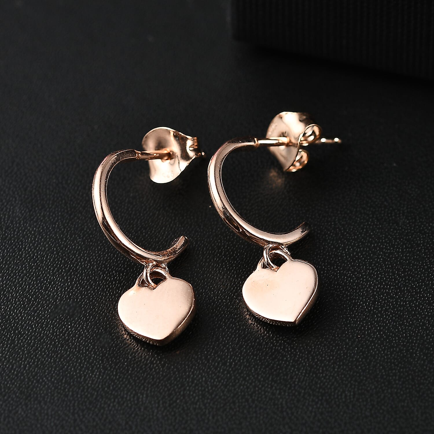 Rose Gold Overlay Sterling Silver Dangling Earring with Push Back