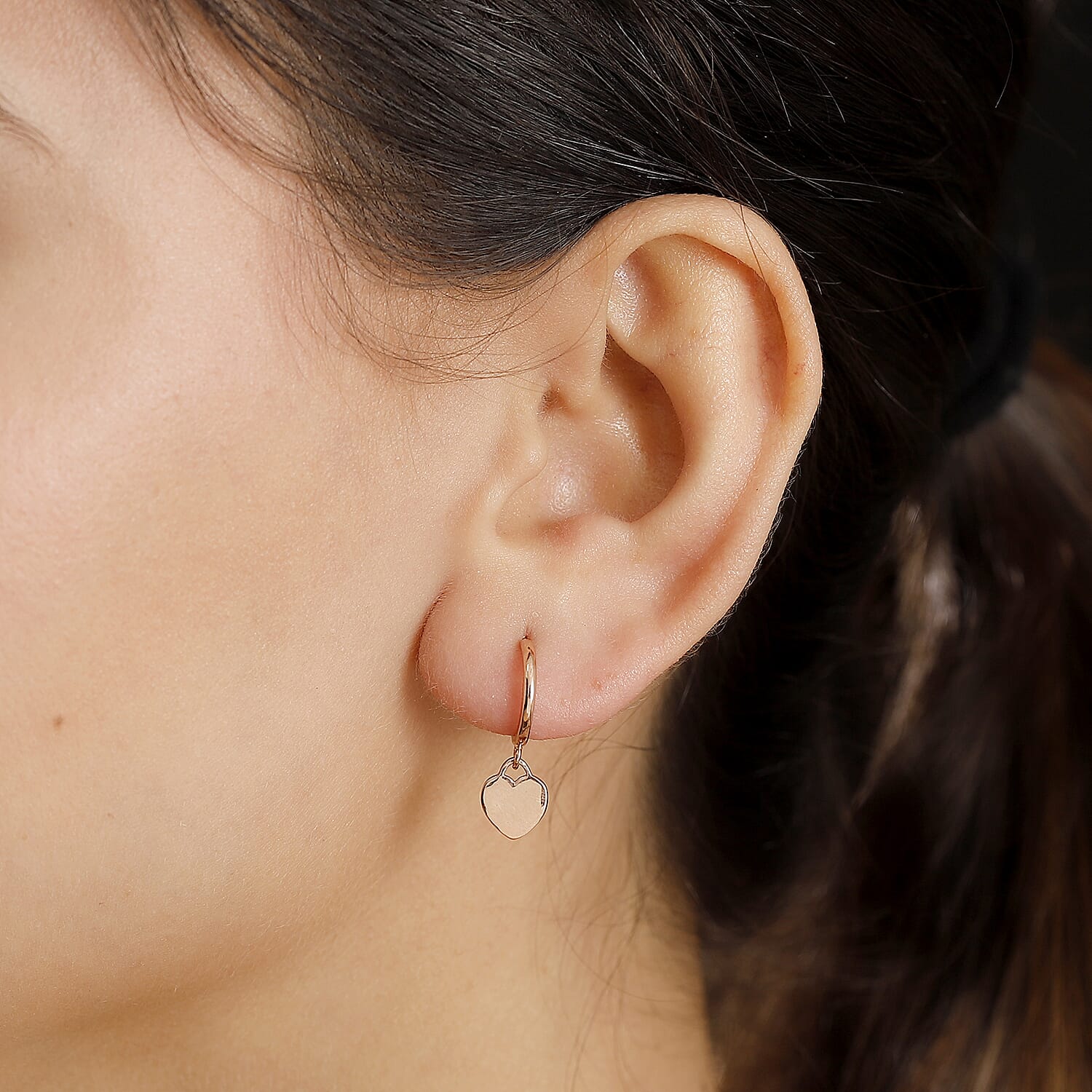 Rose Gold Overlay Sterling Silver Dangling Earring with Push Back