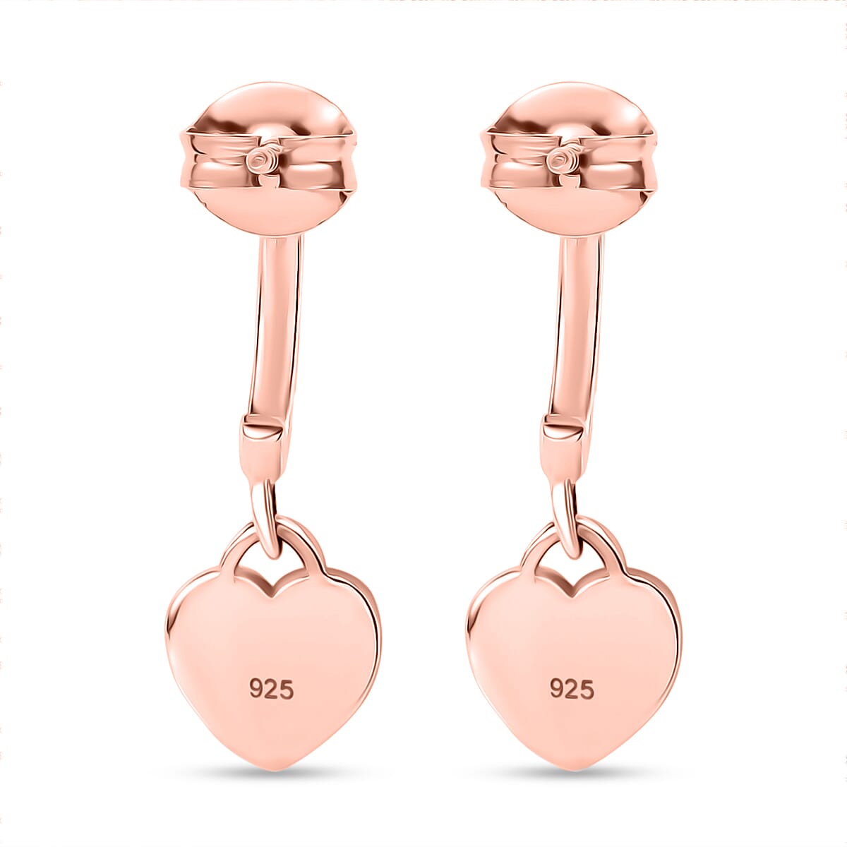 Rose Gold Overlay Sterling Silver Dangling Earring with Push Back