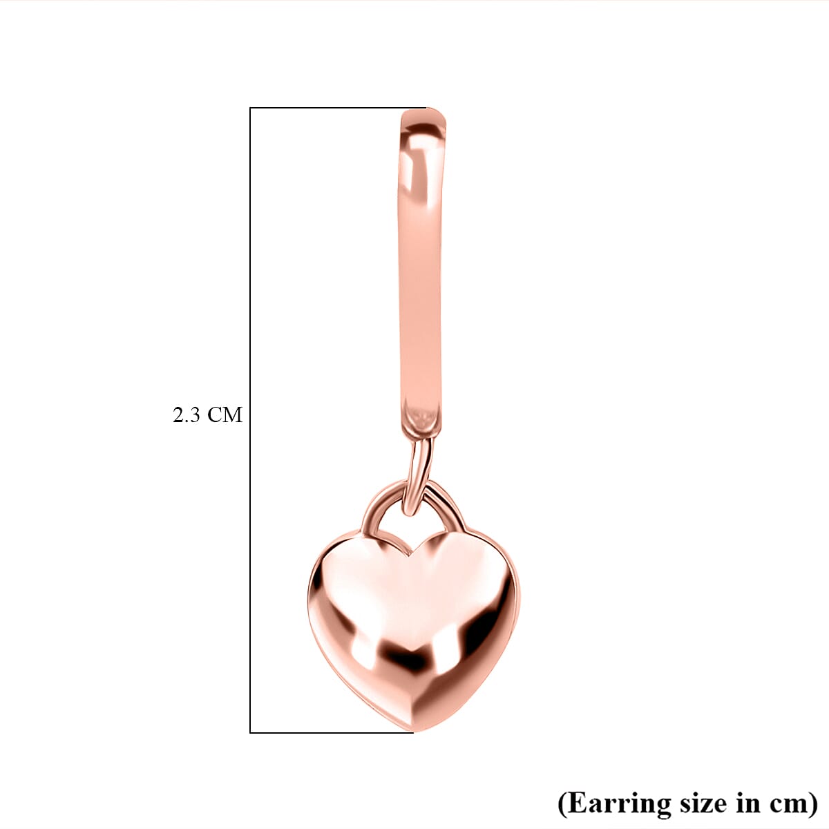 Rose Gold Overlay Sterling Silver Dangling Earring with Push Back