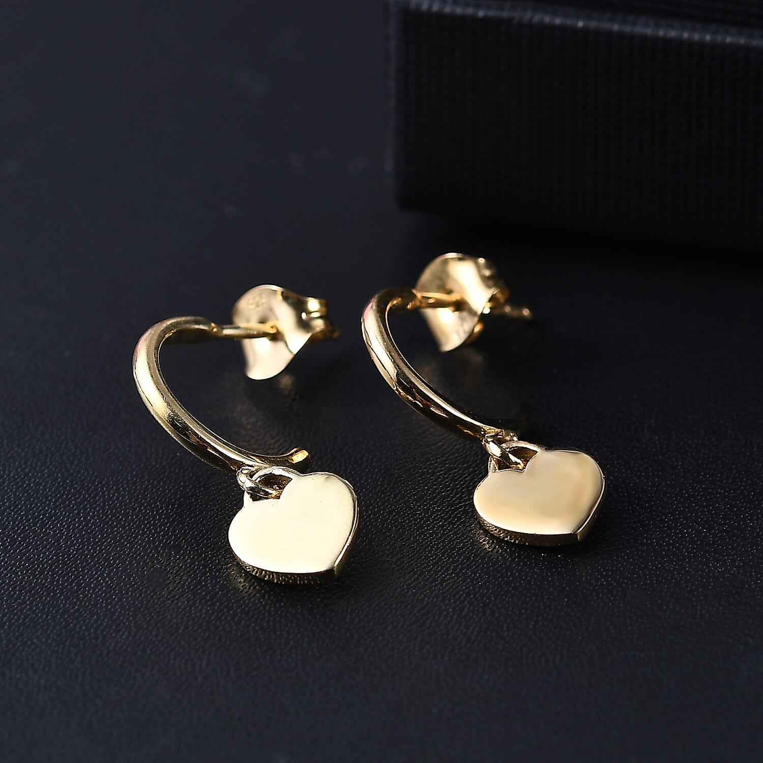 Yellow Gold Overlay Sterling Silver Dangling Earring with Push Back