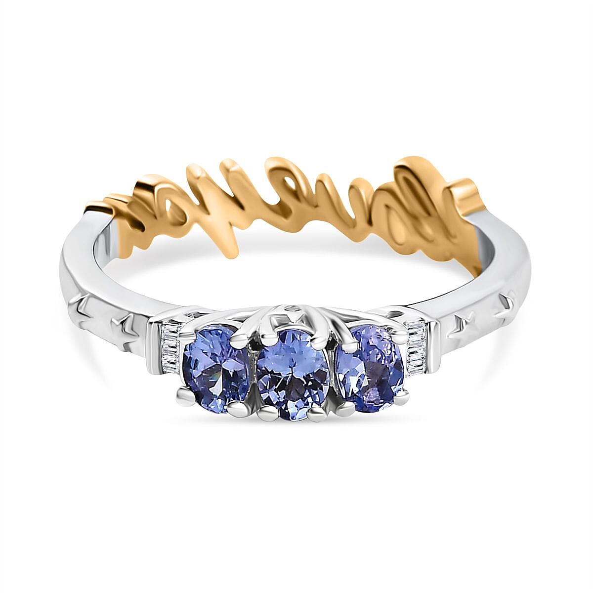 GP Amore Collection - Tanzanite, Blue Sapphire & White Diamond Ring Sterling Silver