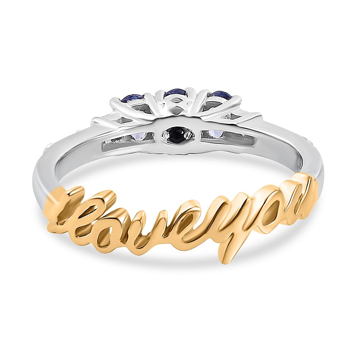 GP Amore Collection - Tanzanite, Blue Sapphire & White Diamond Ring Sterling Silver