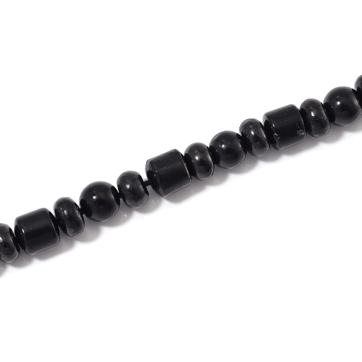 Natural Shungite Necklace (Size - 20) with Magnetic Clasp in Rhodium Overlay Sterling Silver 240.00 Ct.
