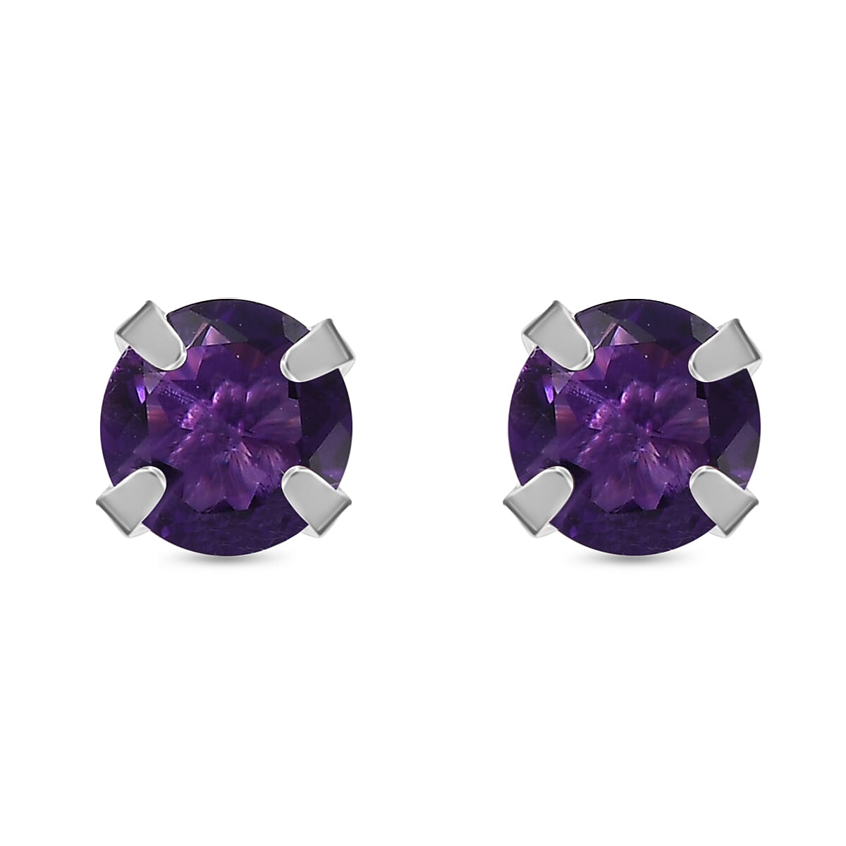 Stud Solitaire Earring With Push Back Sterling Silver