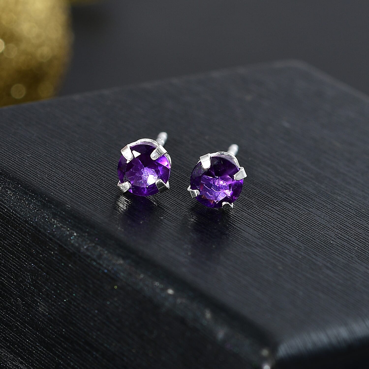 Stud Solitaire Earring With Push Back Sterling Silver