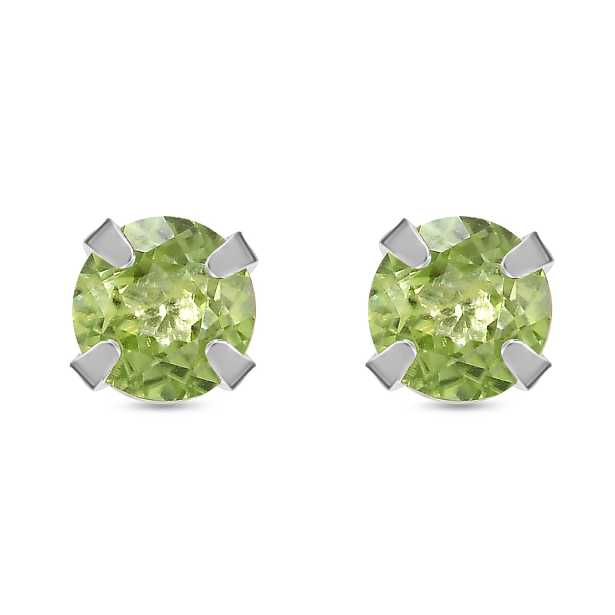 Peridot Earring With Push Back Sterling Silver