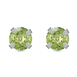 Peridot Earring With Push Back Sterling Silver