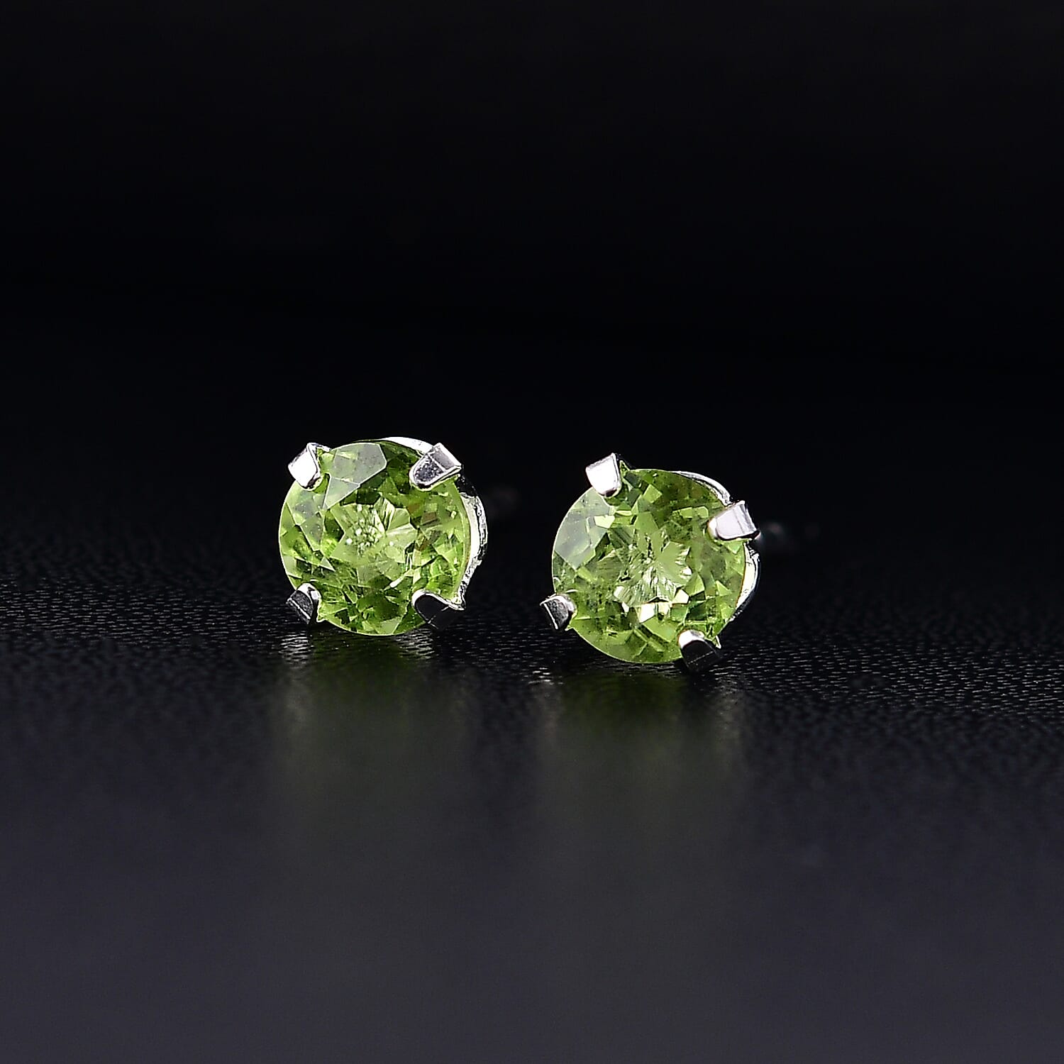 Peridot Earring With Push Back Sterling Silver