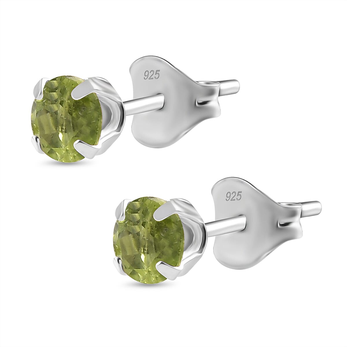 Peridot Earring With Push Back Sterling Silver