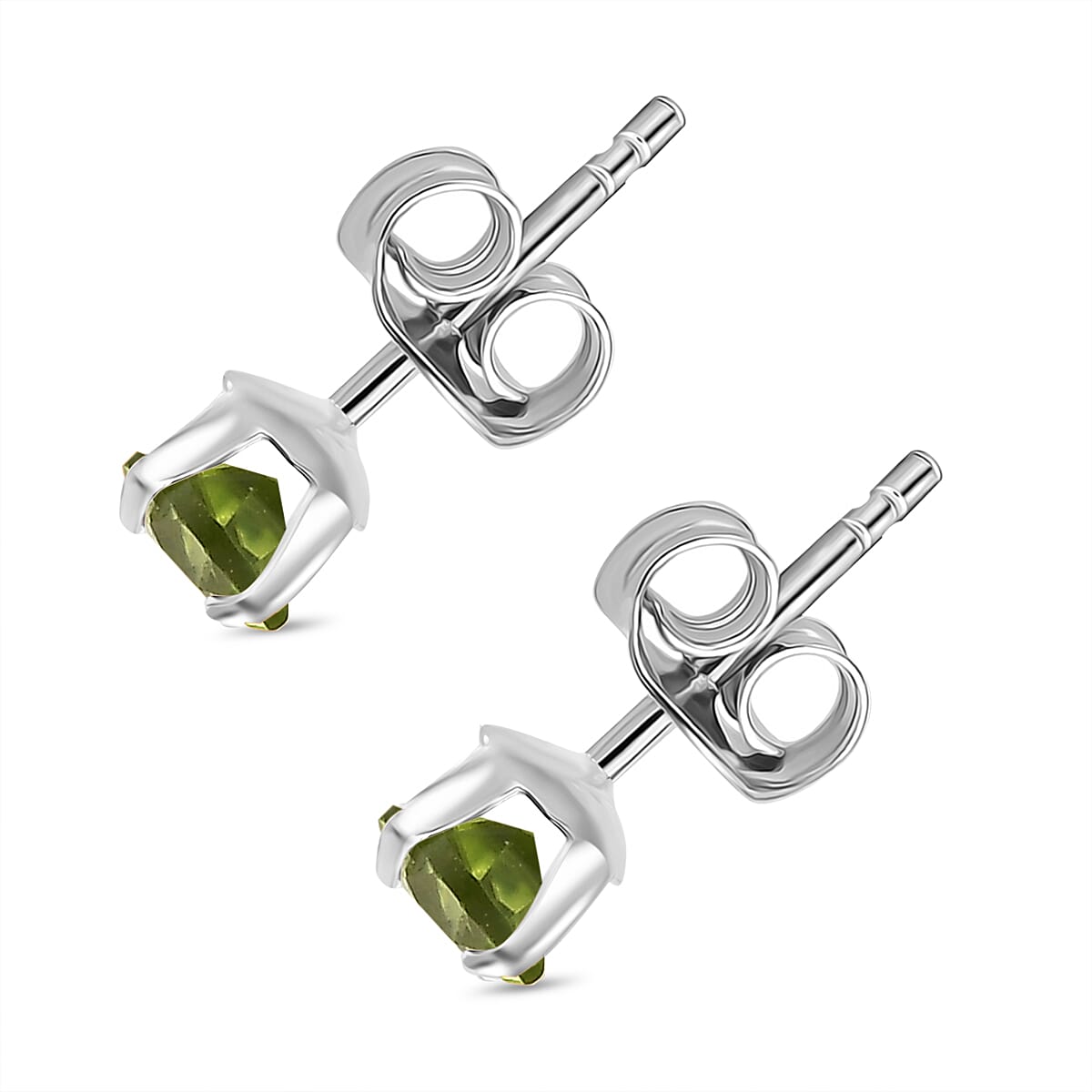 Peridot Earring With Push Back Sterling Silver