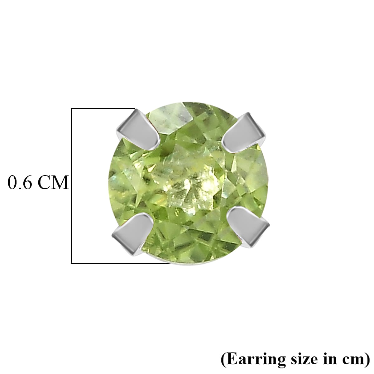Peridot Earring With Push Back Sterling Silver