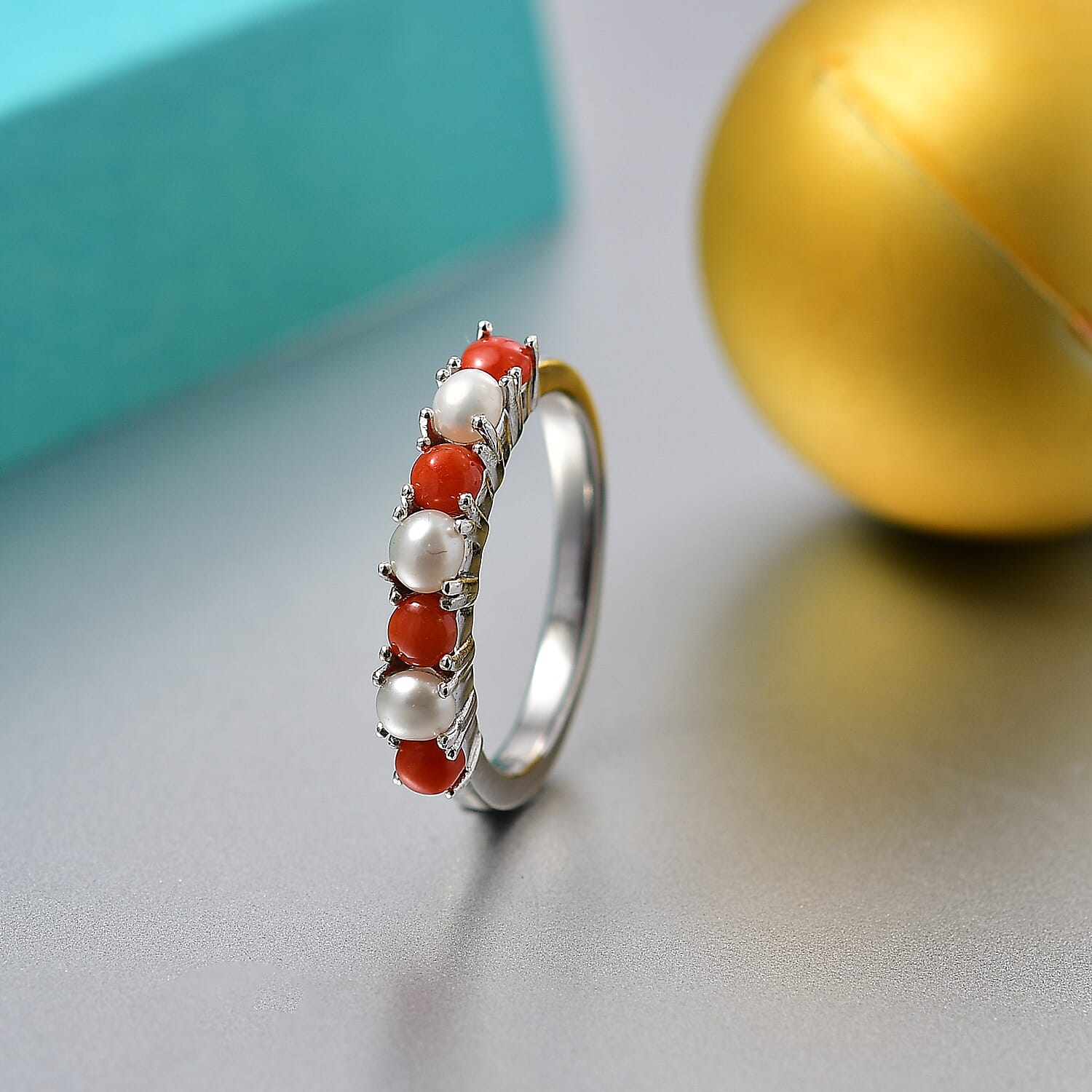 Band Ring in Platinum Overlay Sterling Silver