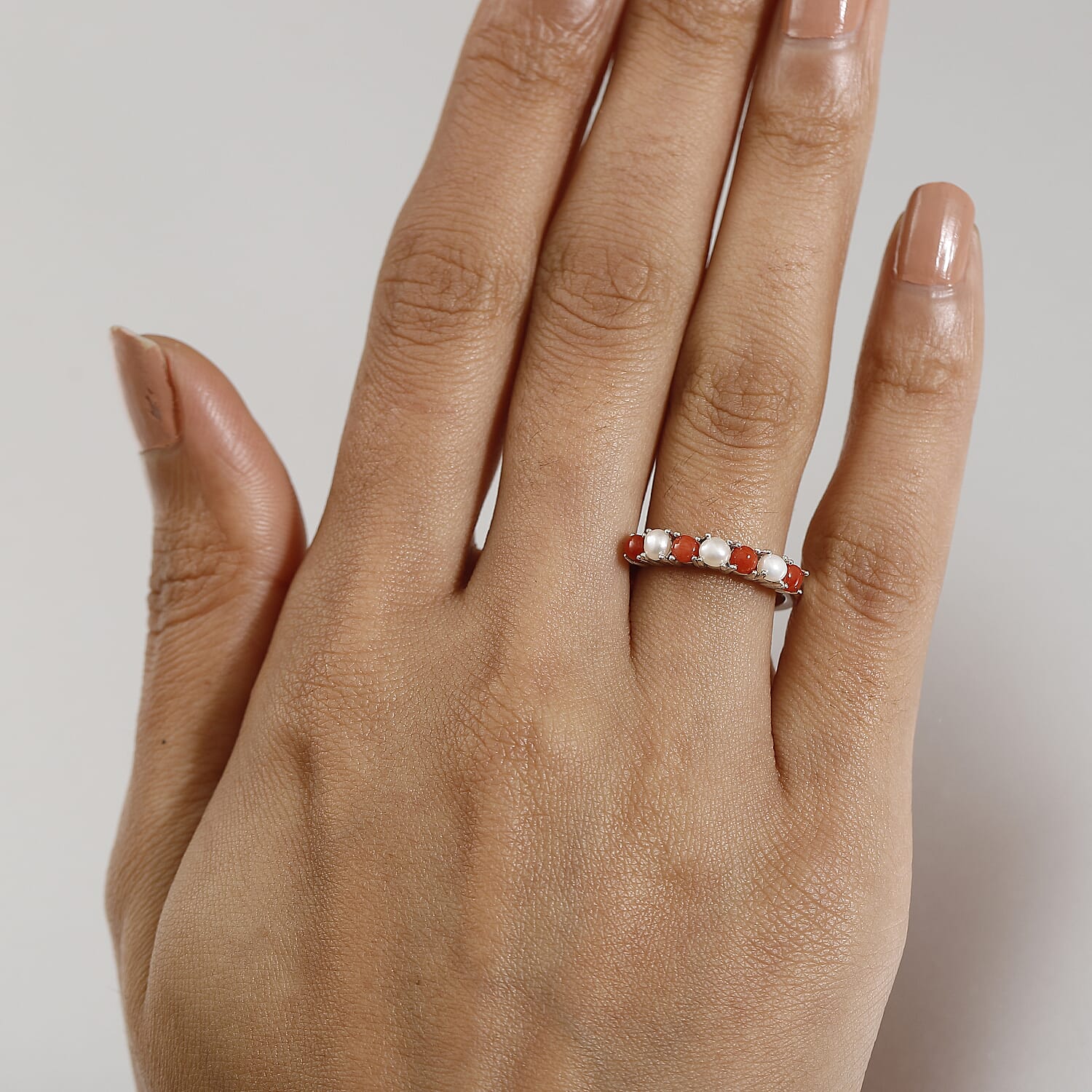 Band Ring in Platinum Overlay Sterling Silver