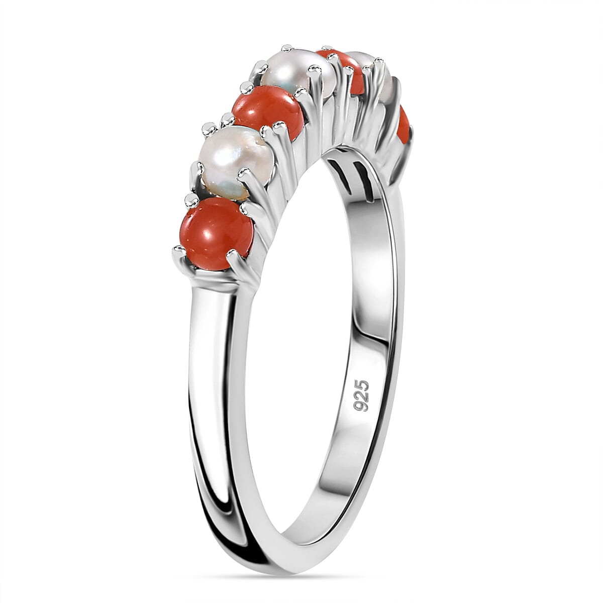 Band Ring in Platinum Overlay Sterling Silver