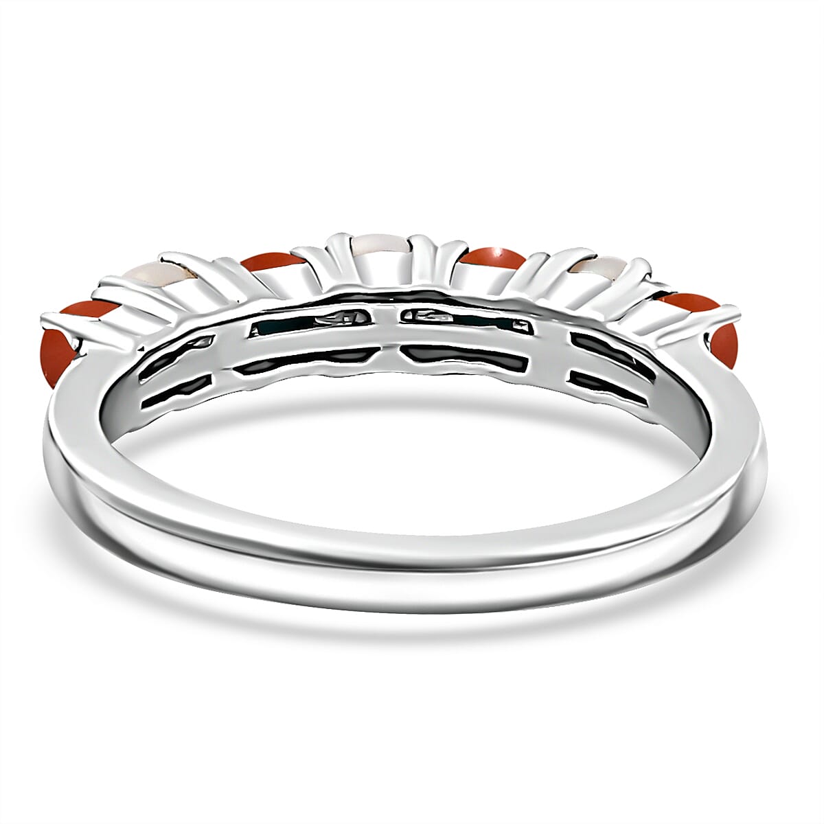 Band Ring in Platinum Overlay Sterling Silver