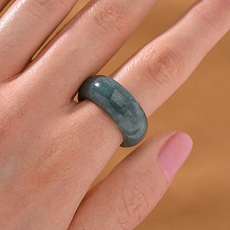 Very Rare- Guatemala Natural Type A Olmec Blue Jadeite Ring 26 ct.