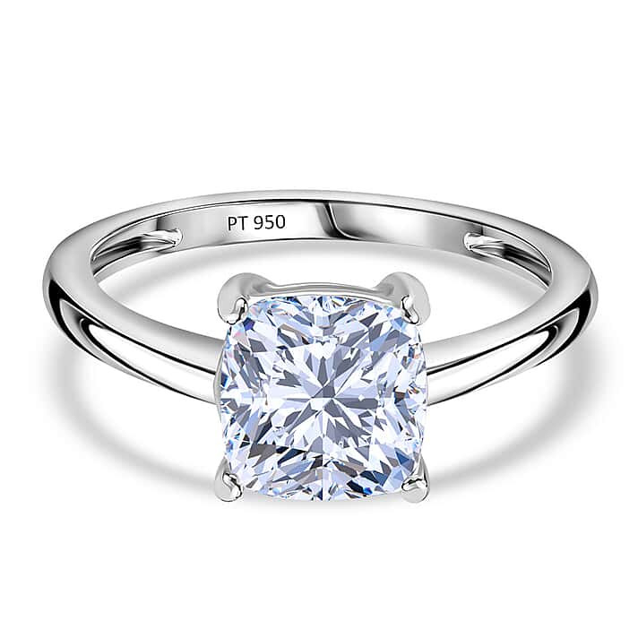 LUXURIANT 950 Platinum IGI Certified VS/GH Lab Grown Diamond Ring 3 Cts