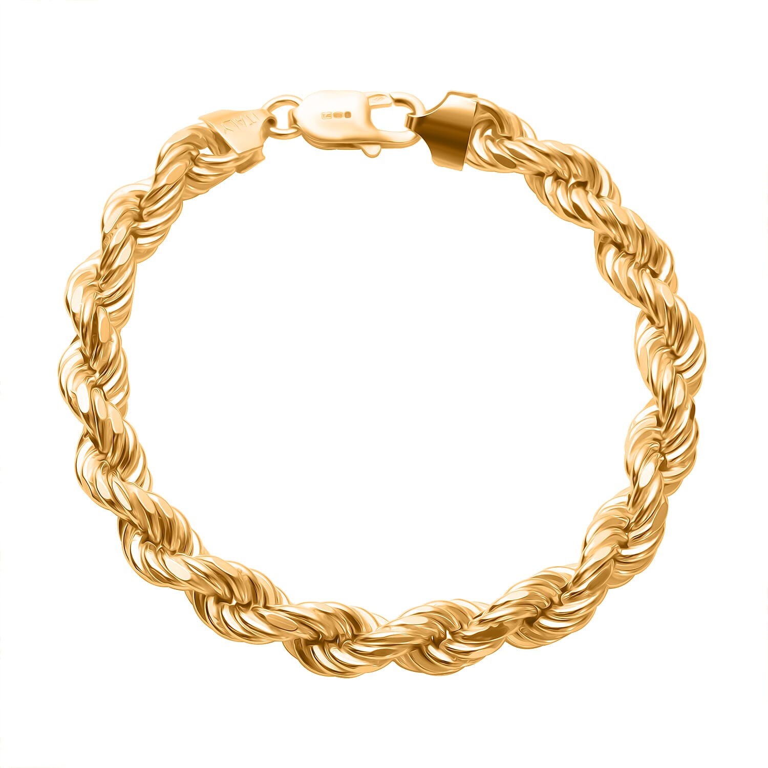 Close Out Deal- Sterling Silver Rope Chain Bracelet (Size - 8) With Lobster Clasp 36.50 Gram