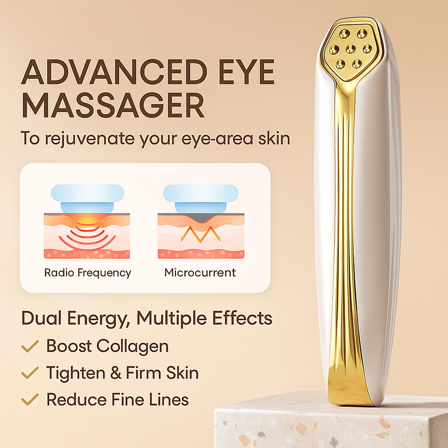 Opatra LumiEye - RF, EMS, Ion Vibration & LED Light Therapy Device For Eyes - Lifetime Warranty