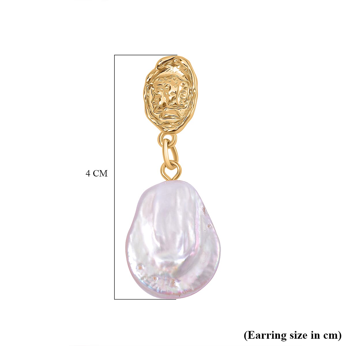 White Keshi Pearl Push Back Earring