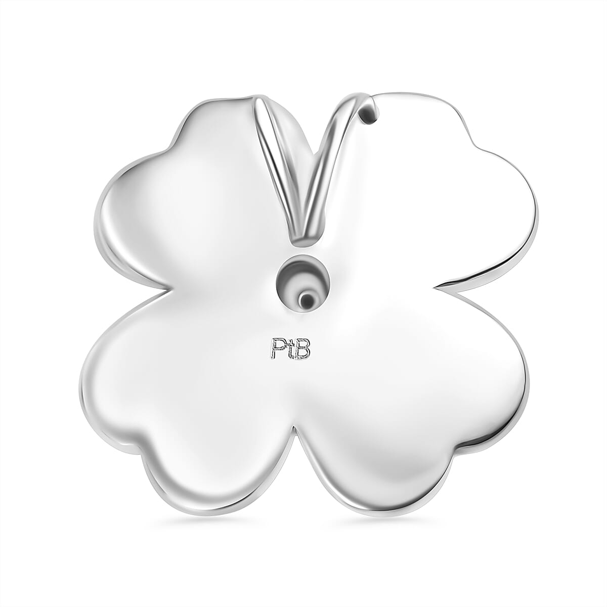 Designer Closeout Deal - Natural Diamond Floral Pendant in White Tone