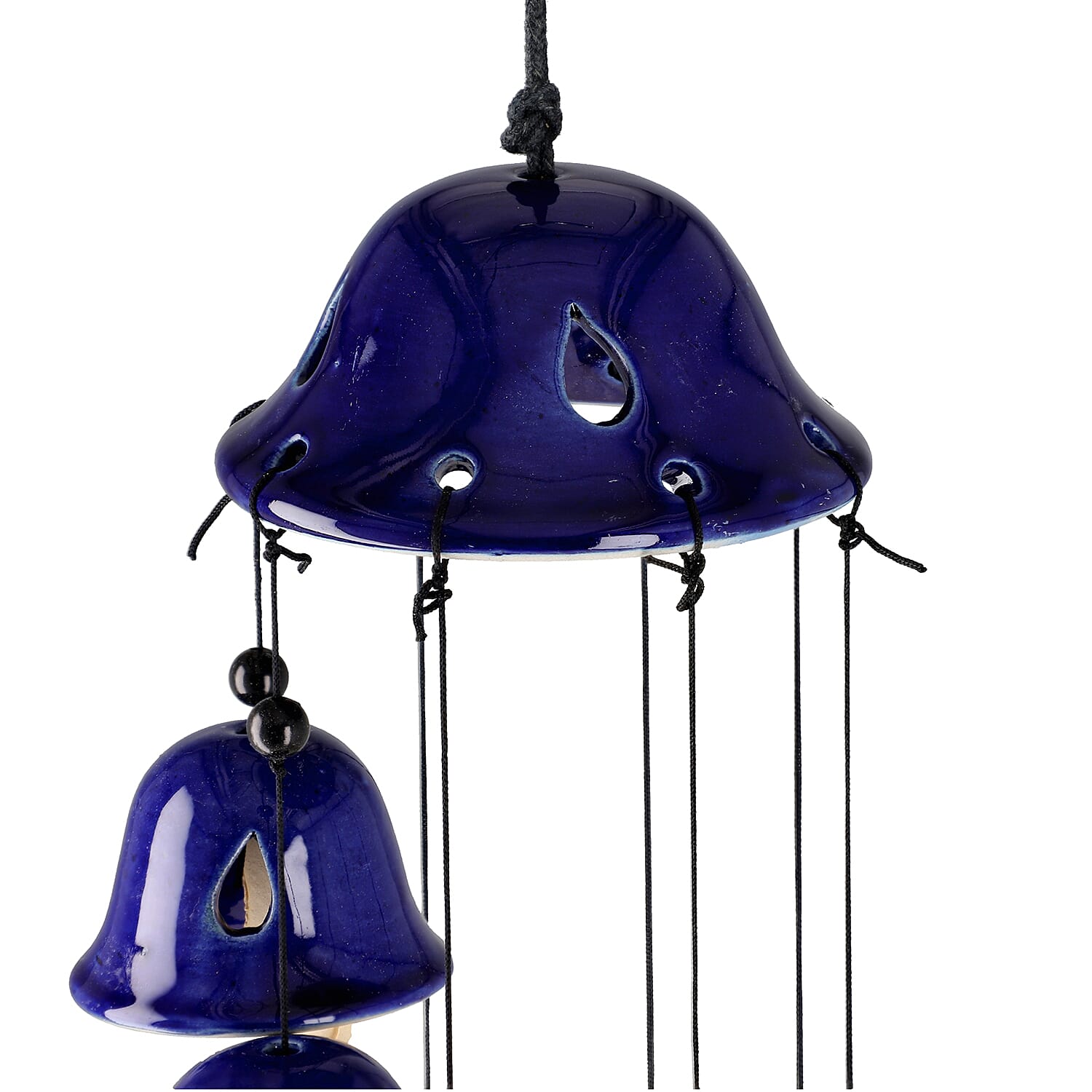 Navy Blue Ceramic Hanging 8 bells Wind Chime