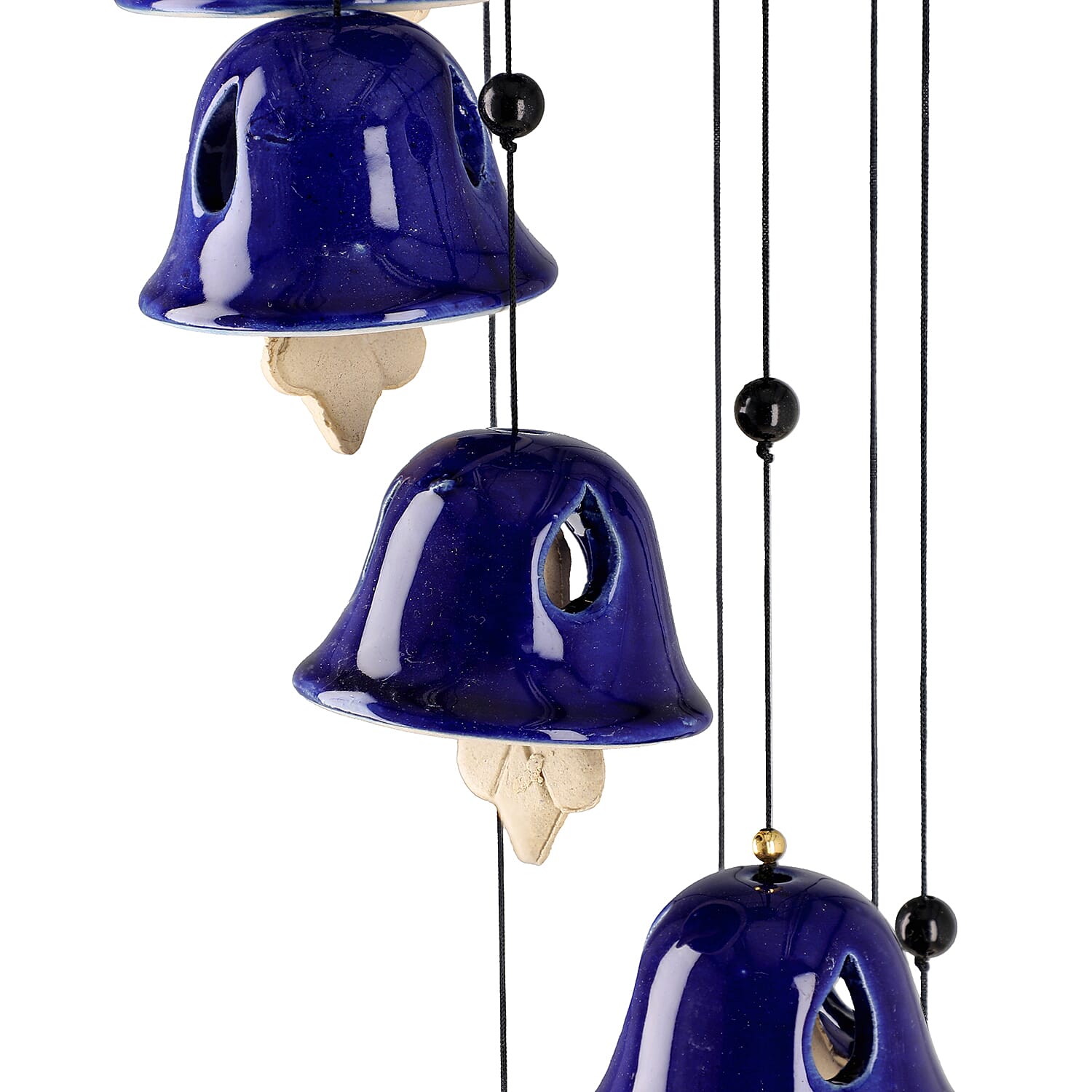 Navy Blue Ceramic Hanging 8 bells Wind Chime