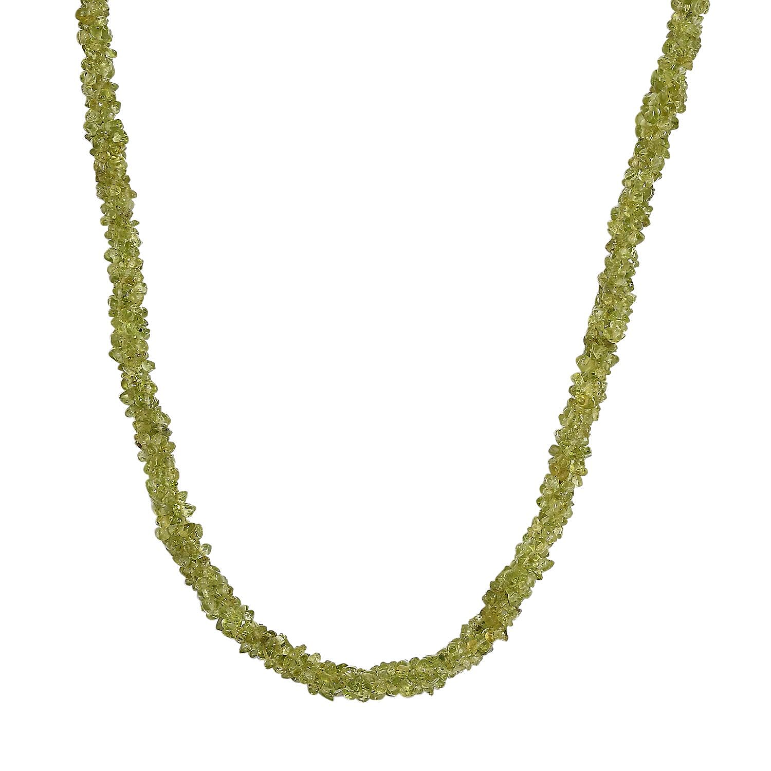 Peridot Necklace (Size - 20) in Platinum Overlay Sterling Silver 198.0 Ct.