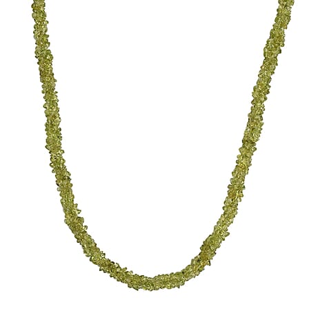 Peridot Necklace (Size - 20) in Platinum Overlay Sterling Silver 198.0 Ct.